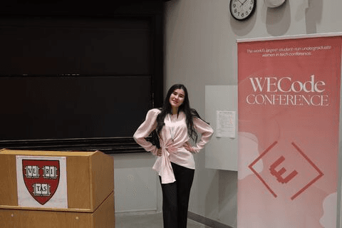 Mohina at the WECode Conference at Harvard